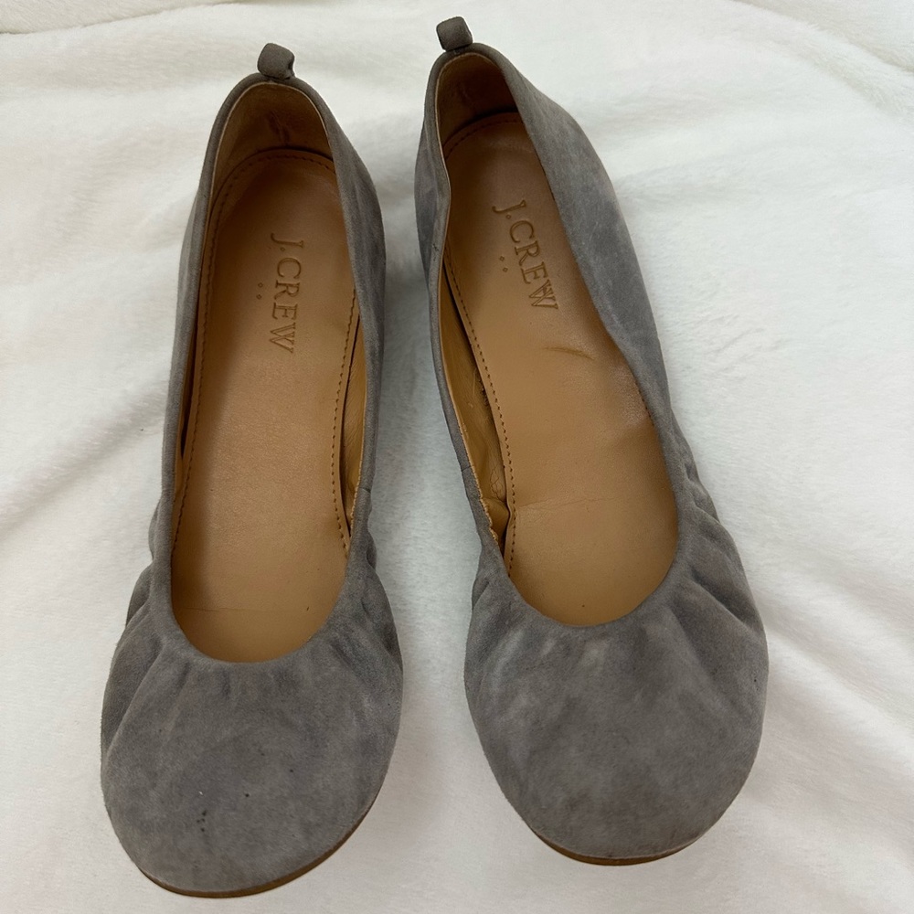 J Crew Factory Anya Ballet Flats Women's Size 8 scrunch neutral